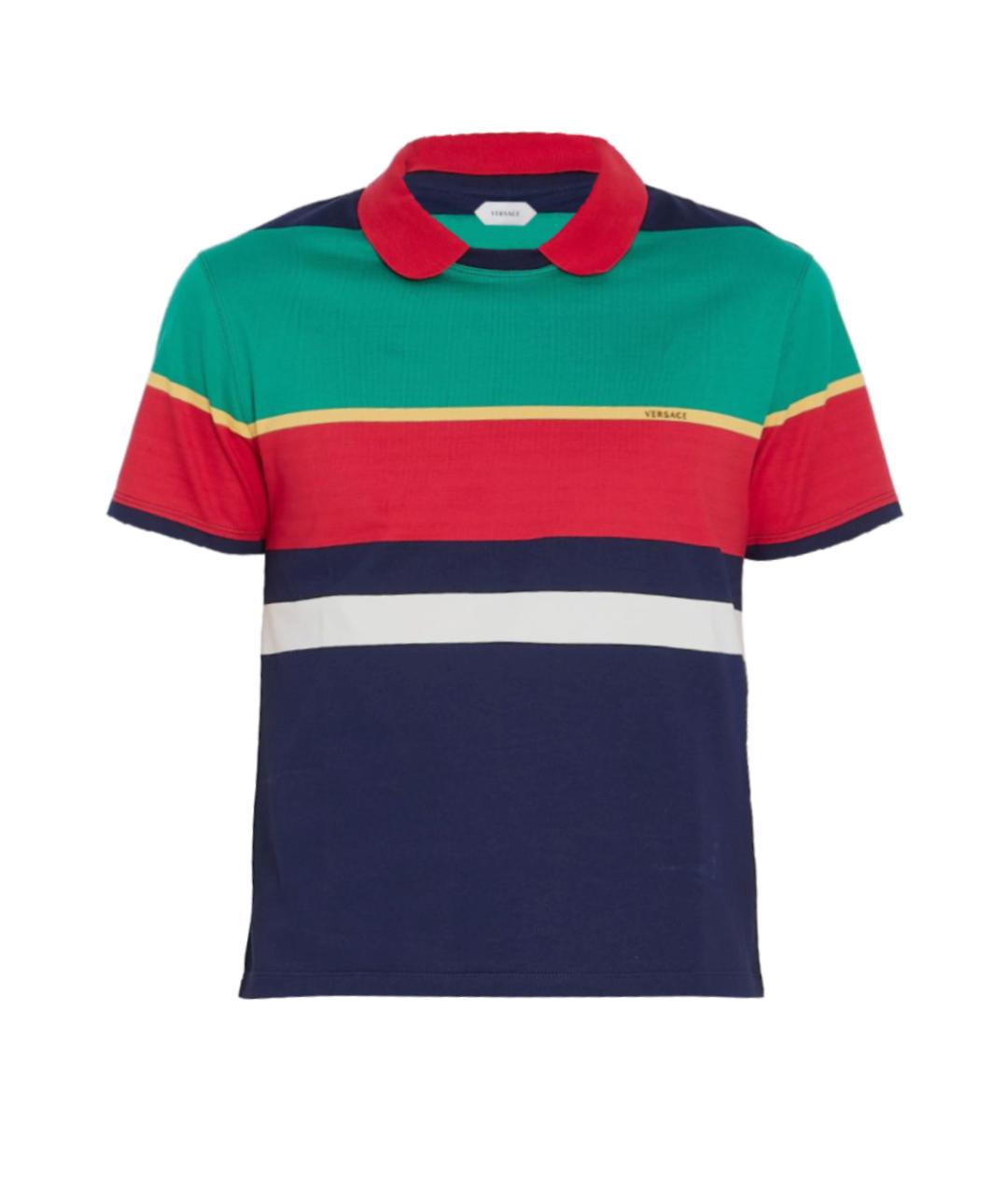 VERSACE Мульти хлопковое поло с коротким рукавом, фото 2