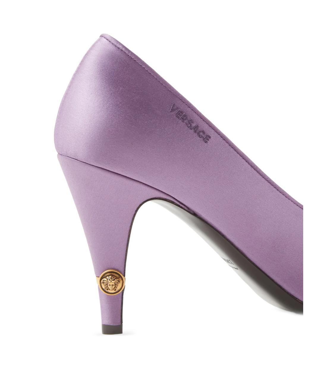 VERSACE Фиолетовые текстильные туфли, фото 4