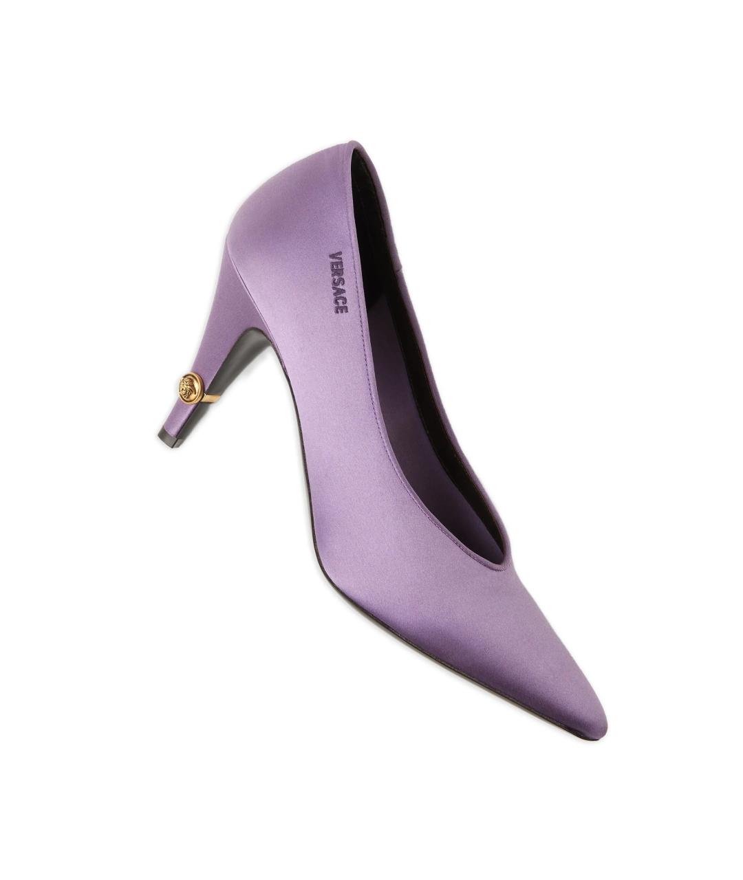 VERSACE Фиолетовые текстильные туфли, фото 3