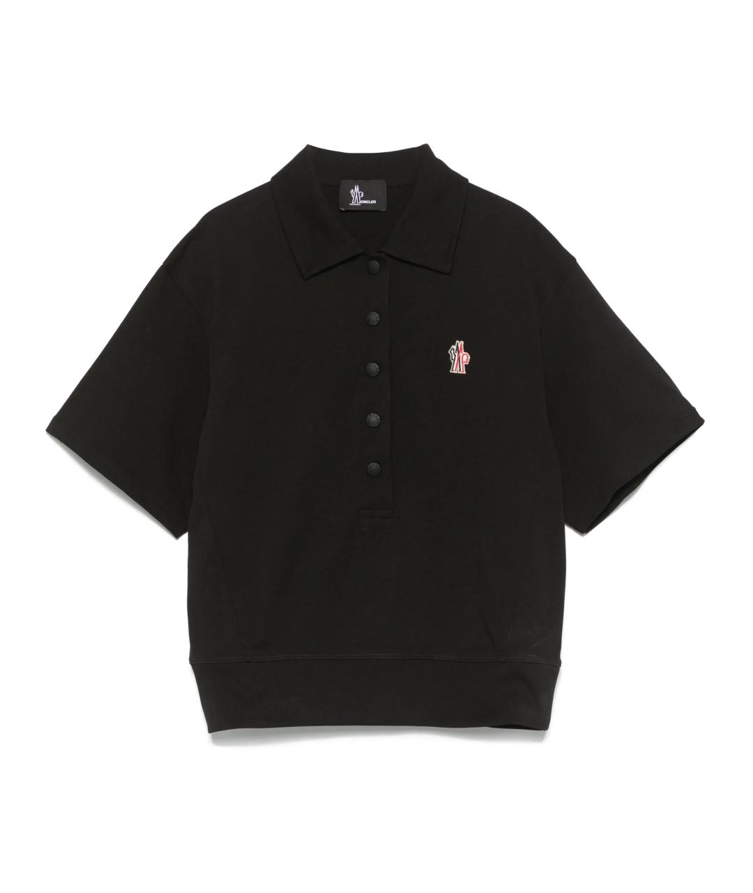 MONCLER GRENOBLE Черная хлопковая футболка, фото 1