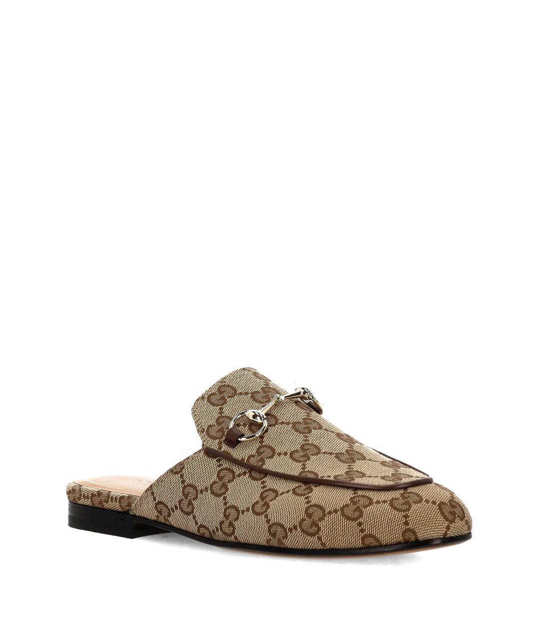 GUCCI Бежевые текстильные мюли, фото 2