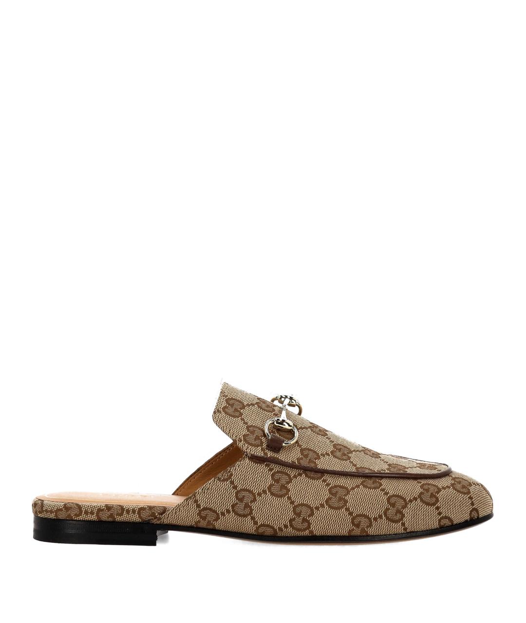 GUCCI Бежевые текстильные мюли, фото 1