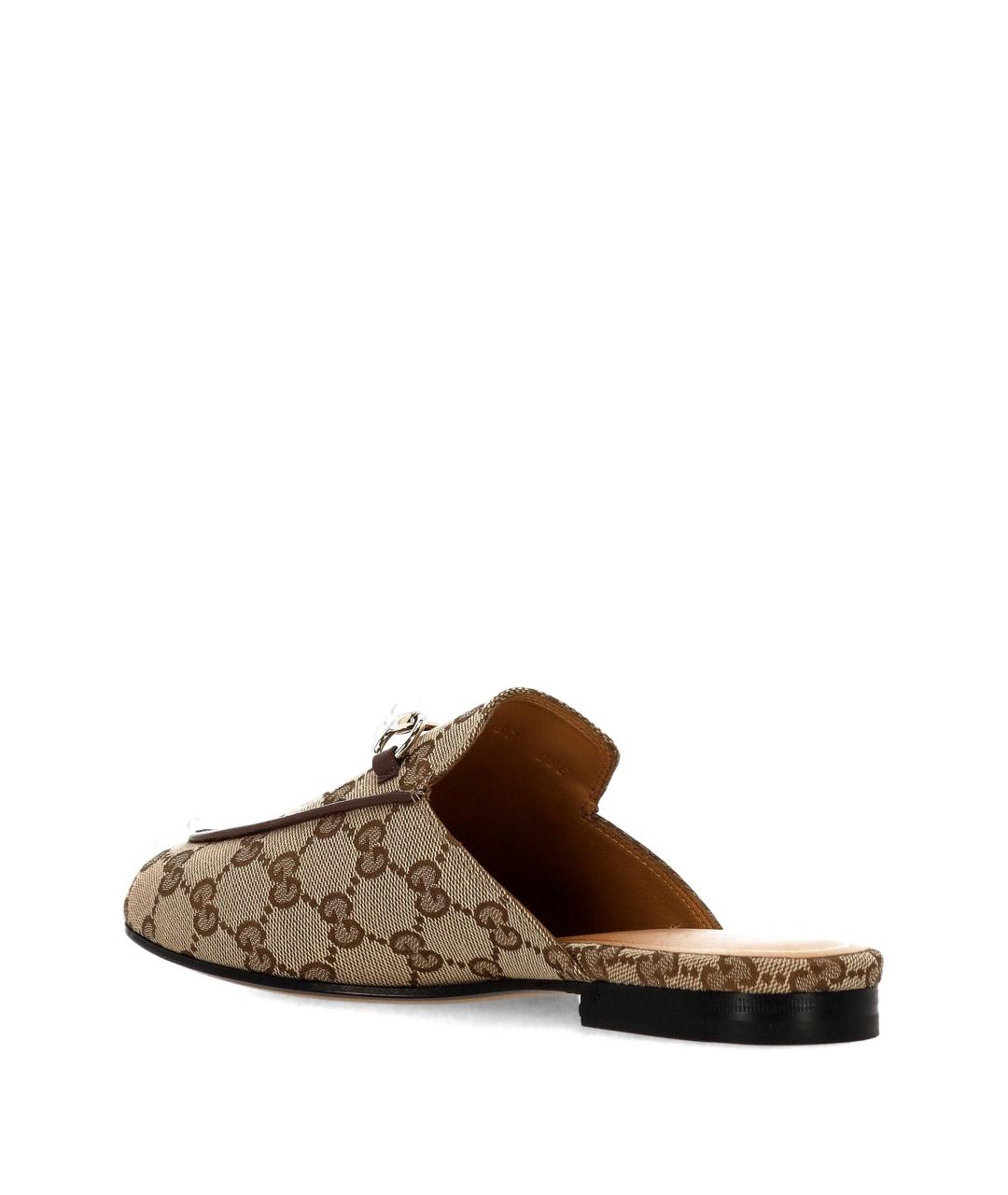 GUCCI Бежевые текстильные мюли, фото 3