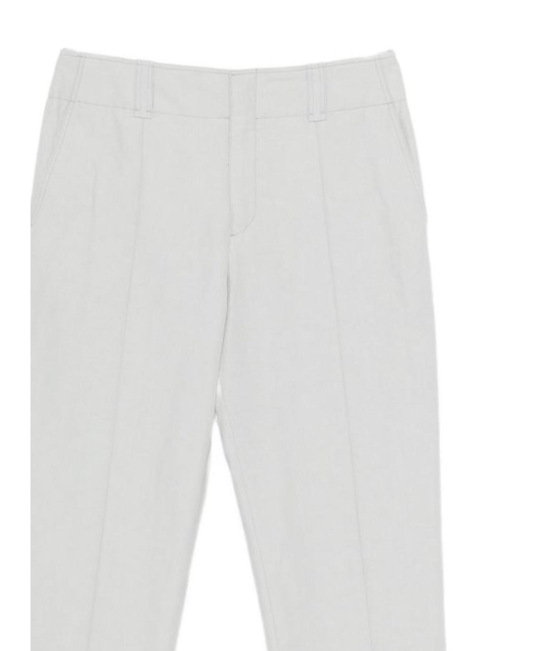 CHLOE Серые хлопковые прямые брюки, фото 2