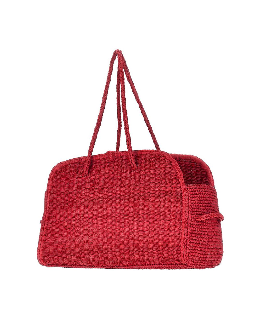 JACQUEMUS Красная кожаная сумка тоут, фото 3