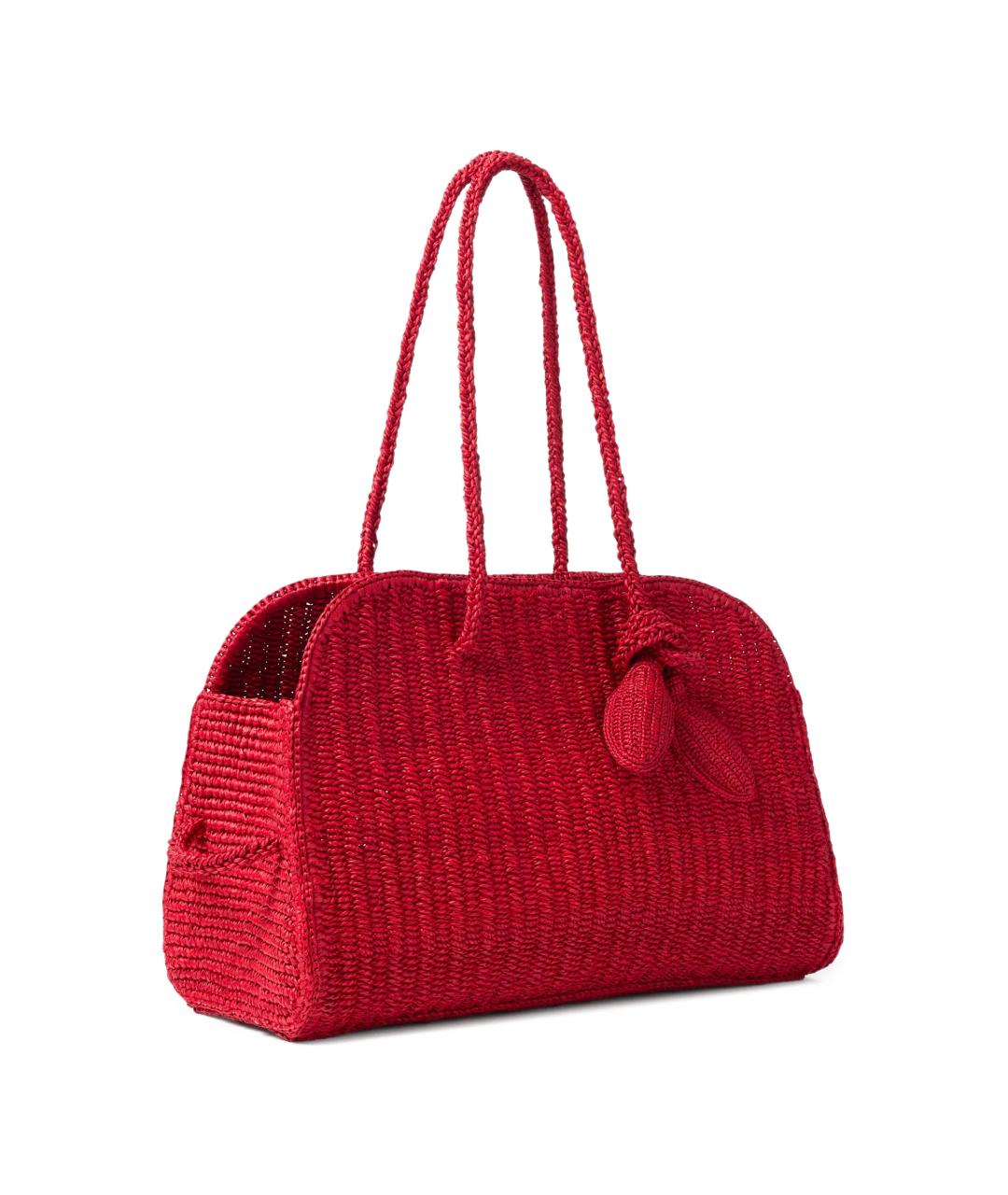 JACQUEMUS Красная кожаная сумка тоут, фото 2