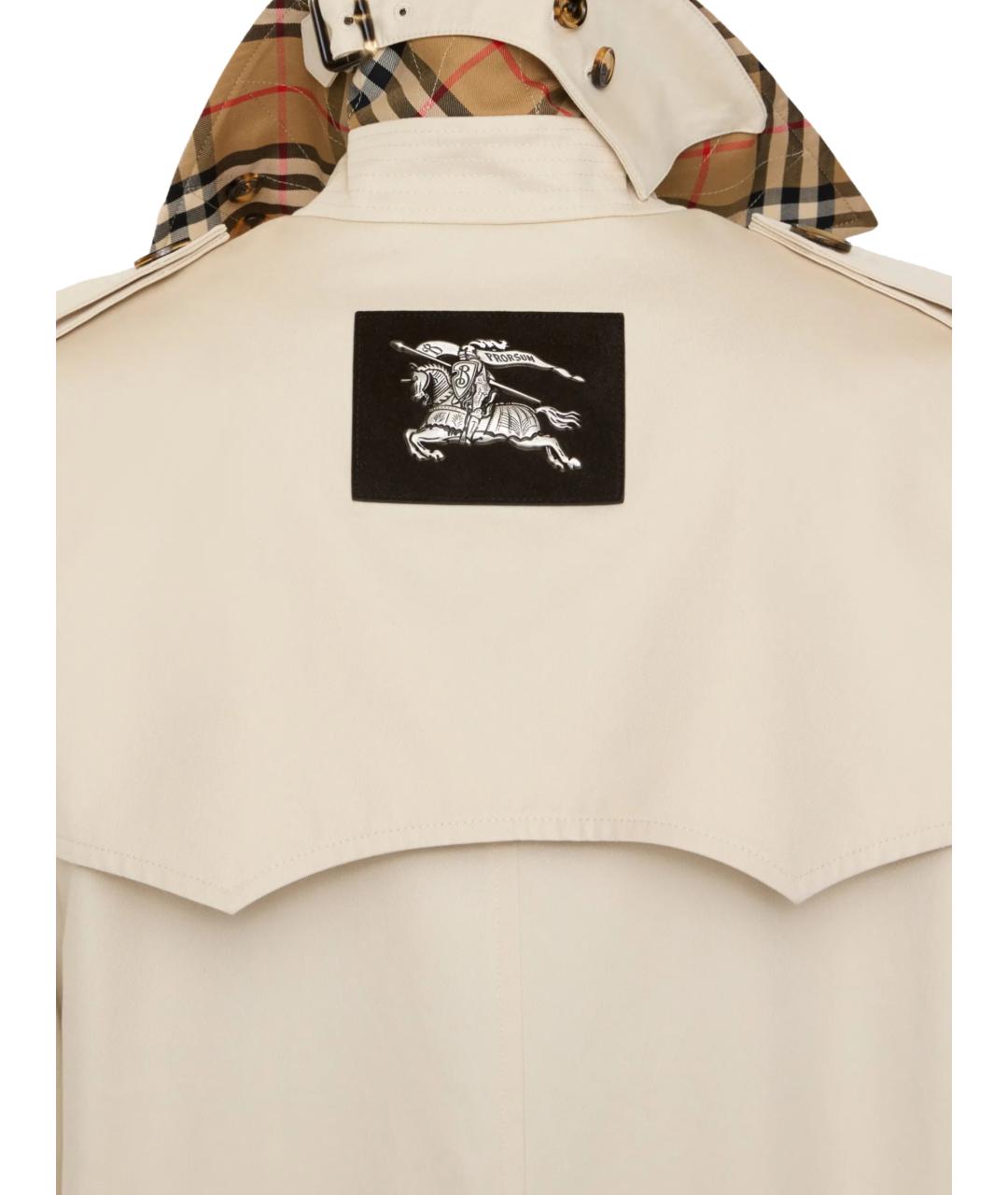 BURBERRY Бежевый хлопковый тренч/плащ, фото 4