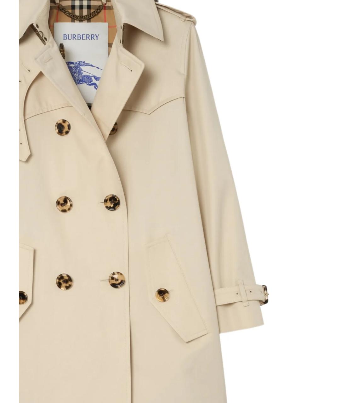 BURBERRY Бежевый хлопковый тренч/плащ, фото 2