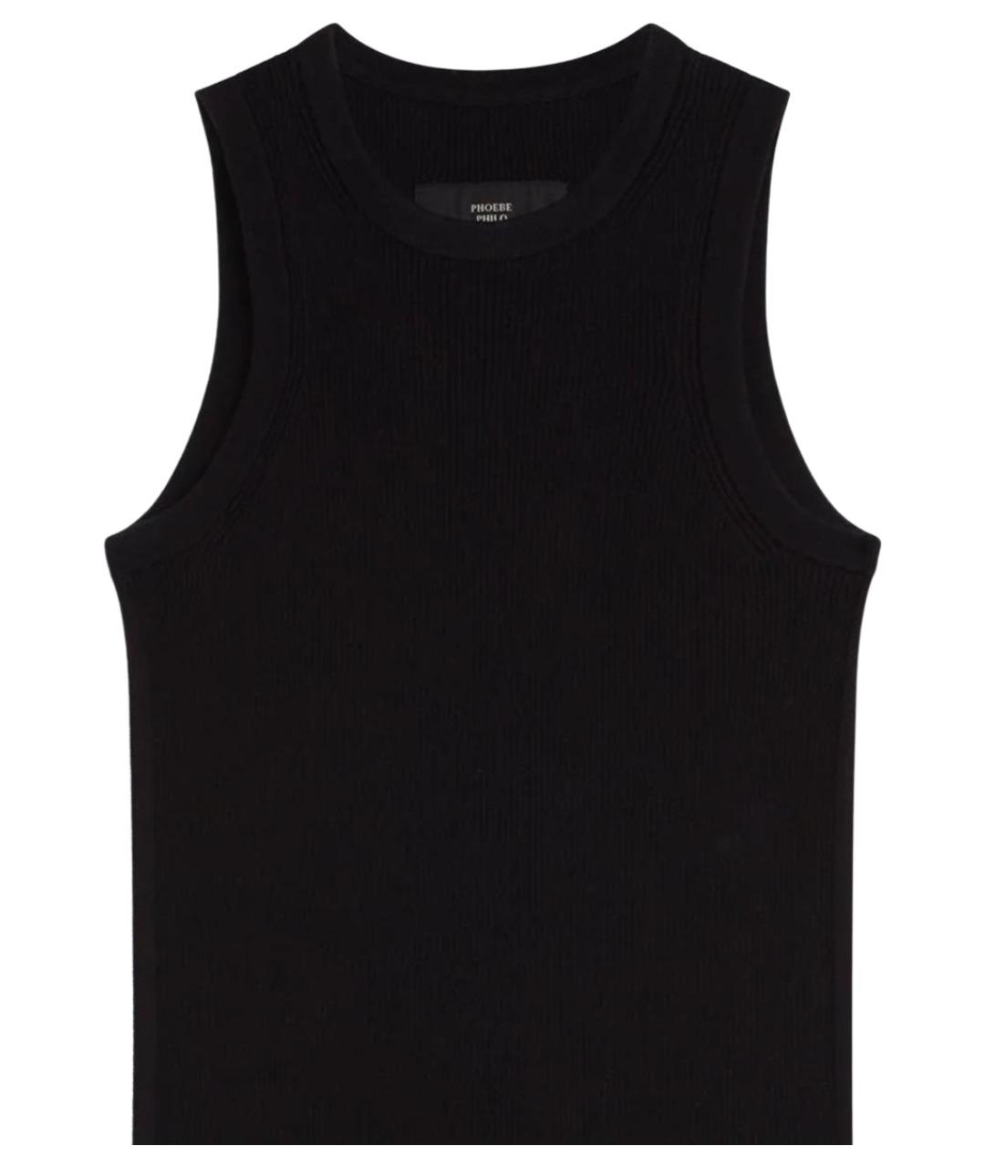 PHOEBE PHILO Черная кашемировая майка, фото 2