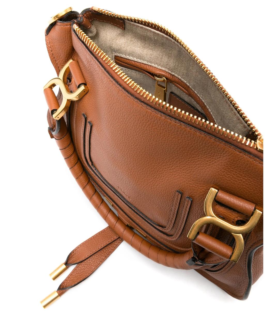CHLOE Коричневая кожаная сумка через плечо, фото 3