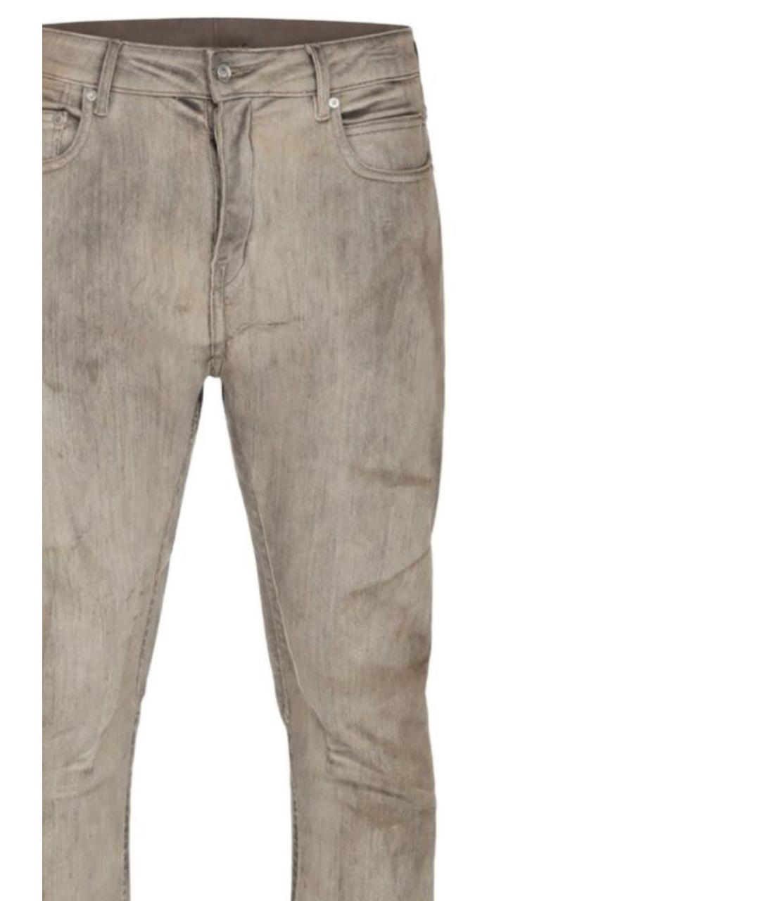 RICK OWENS DRKSHDW Бежевые хлопковые прямые джинсы, фото 2