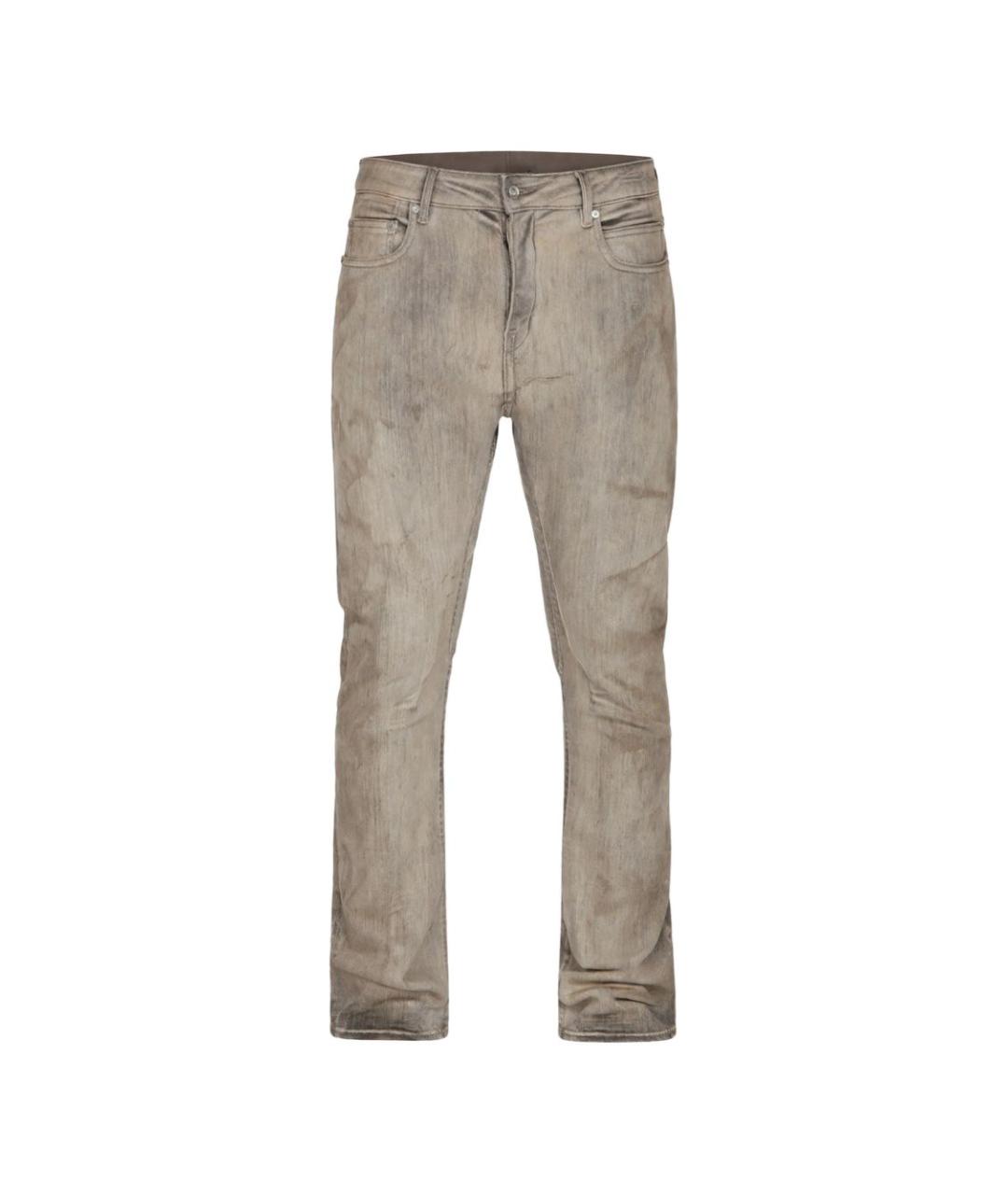 RICK OWENS DRKSHDW Бежевые хлопковые прямые джинсы, фото 1