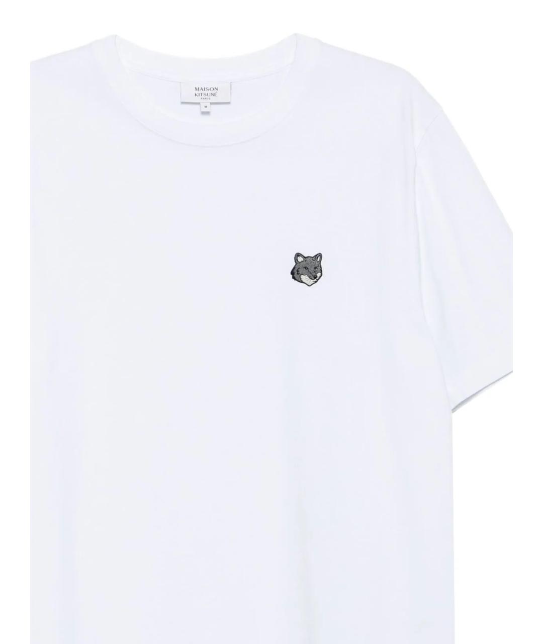 MAISON KITSUNE Белая хлопковая футболка, фото 2