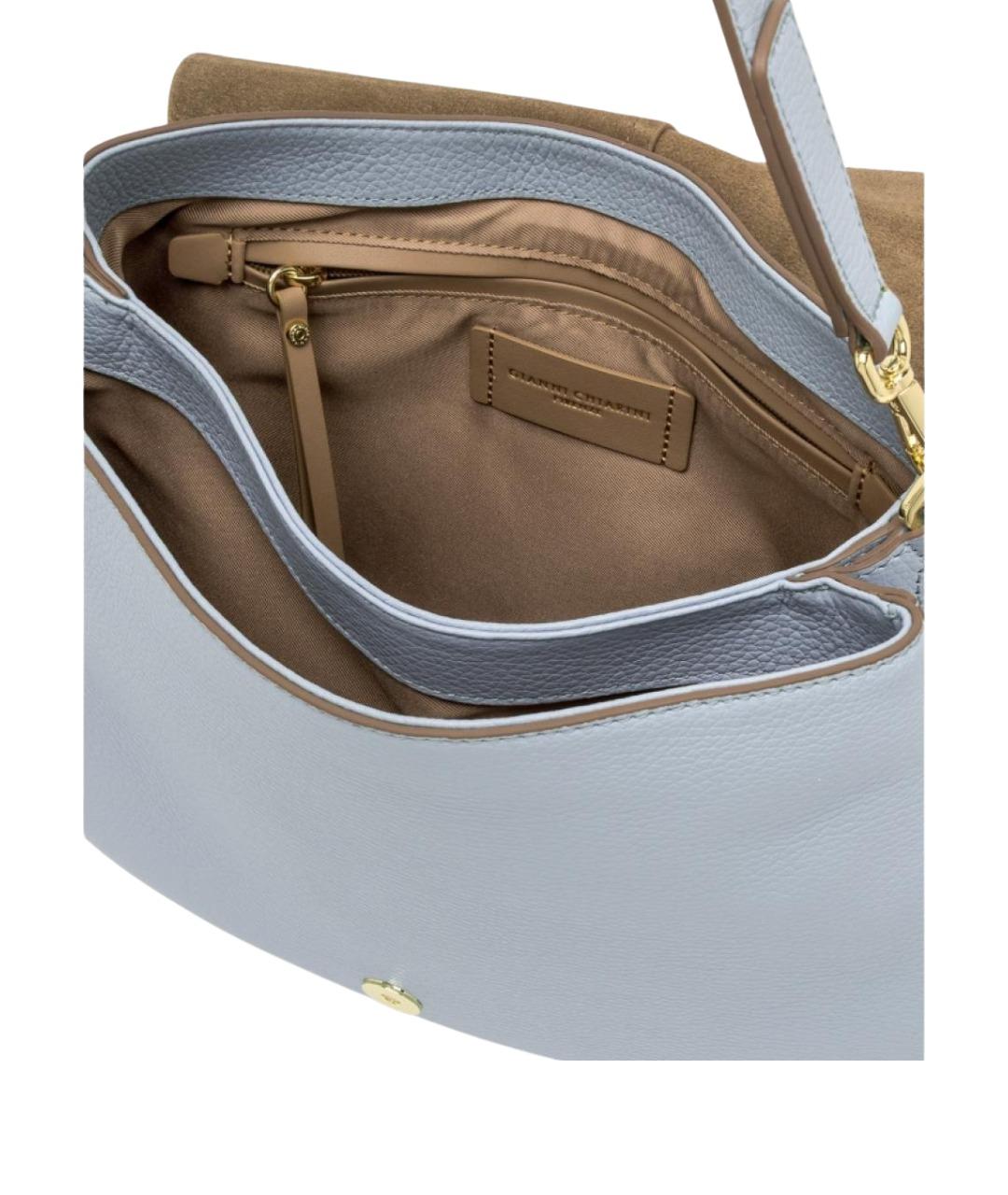 Gianni Chiarini Голубая кожаная сумка через плечо, фото 4