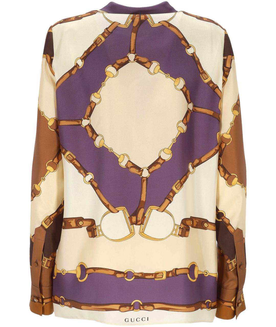 GUCCI Мульти шелковая блузы, фото 3