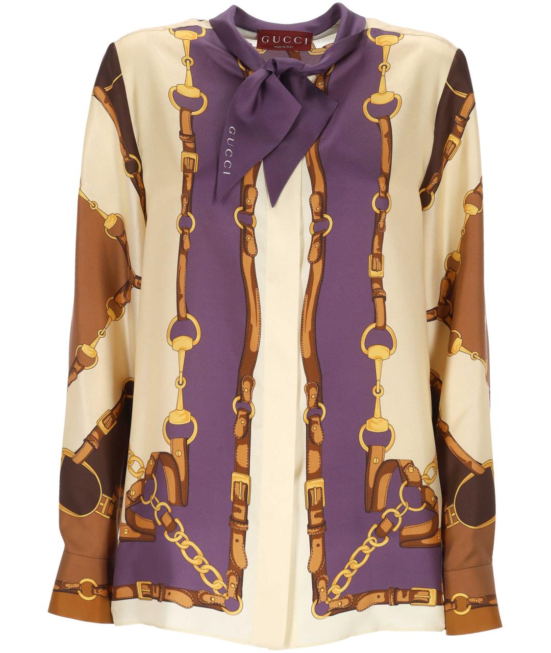 GUCCI Мульти шелковая блузы, фото 1