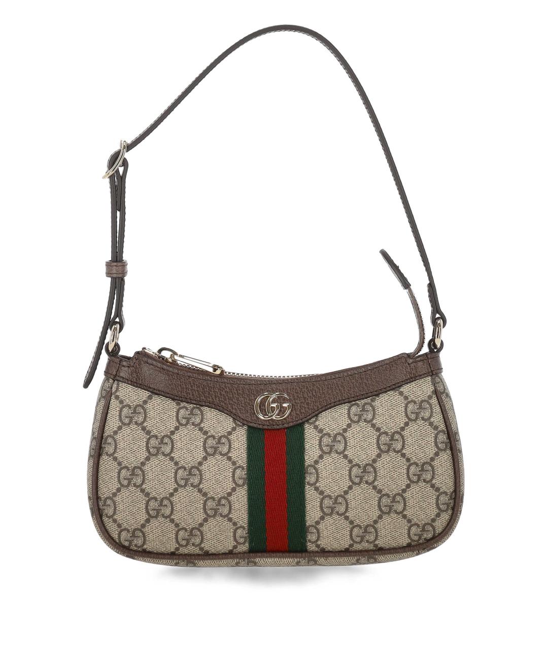 GUCCI Бежевая тканевая сумка через плечо, фото 1