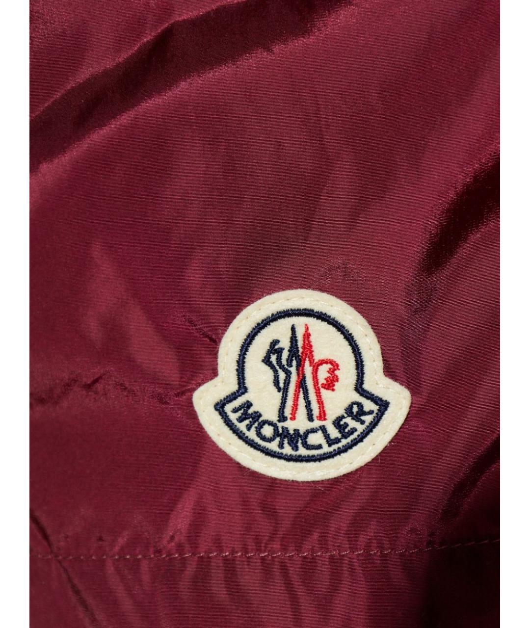 MONCLER Бордовые полиамидовые шорты, фото 2