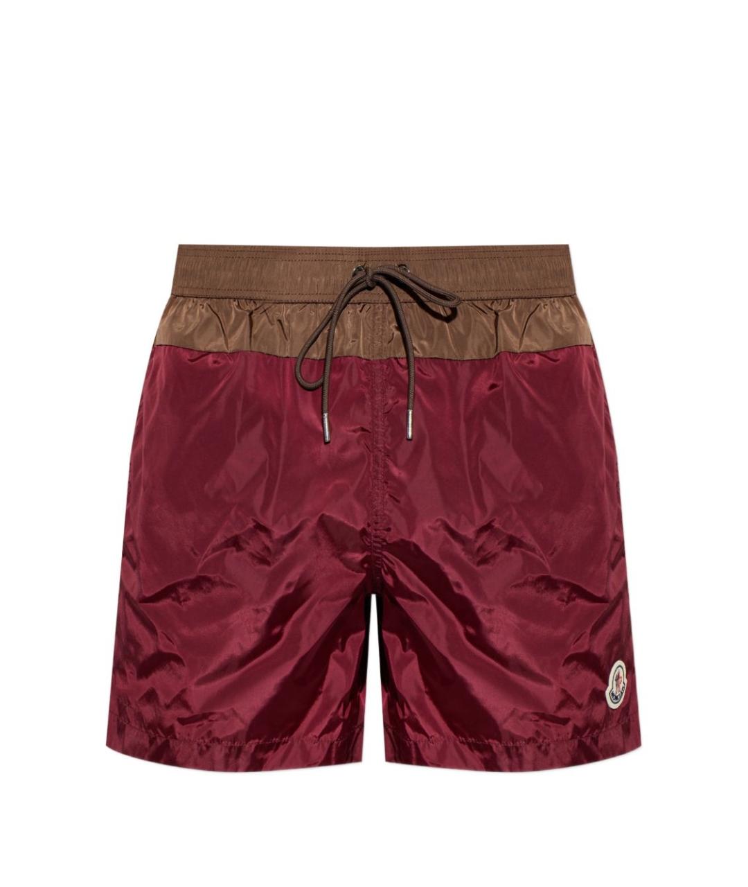 MONCLER Бордовые полиамидовые шорты, фото 1