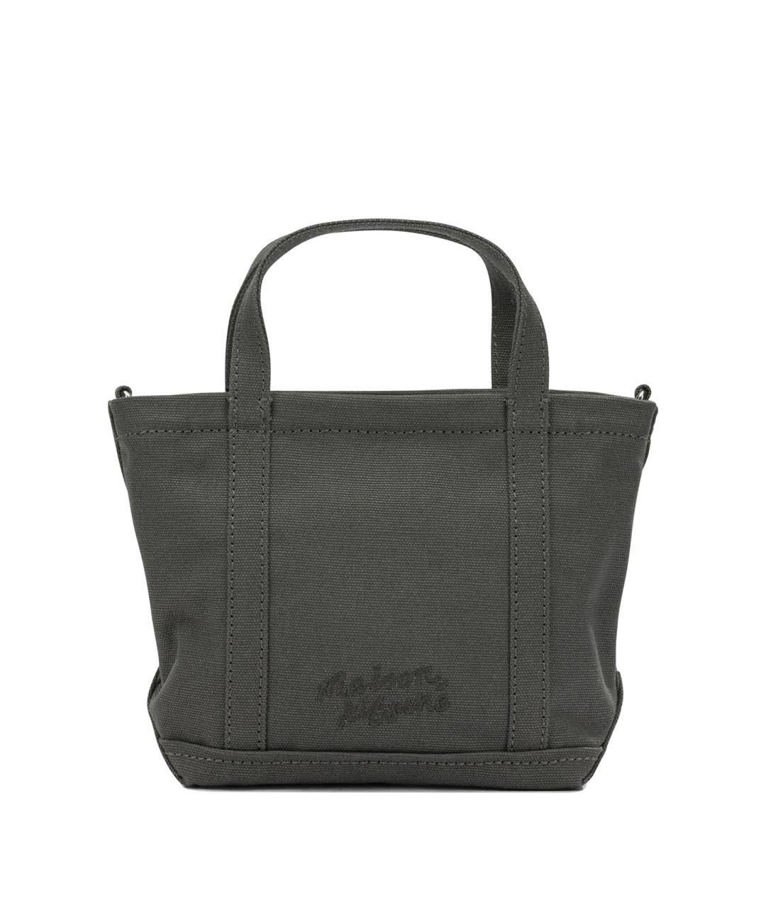MAISON KITSUNE Серая хлопковая сумка тоут, фото 3