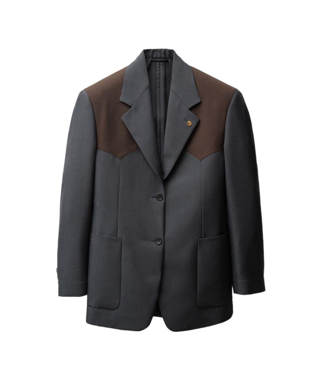 VERSACE Черный шерстяной жакет/пиджак, фото 1