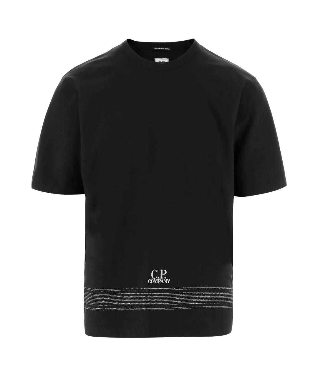 CP COMPANY Черная хлопковая футболка, фото 1