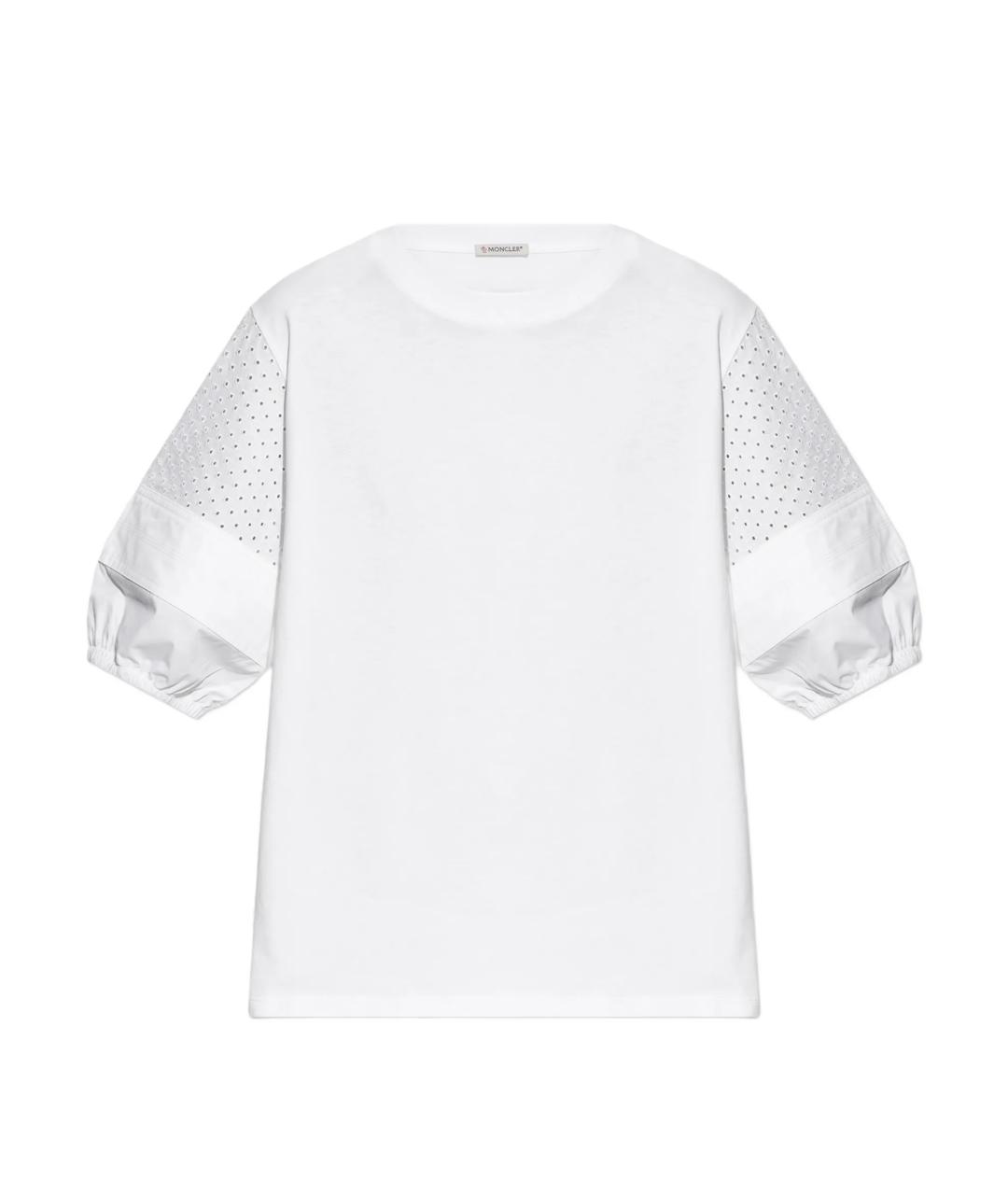 MONCLER Белая хлопковая футболка, фото 1