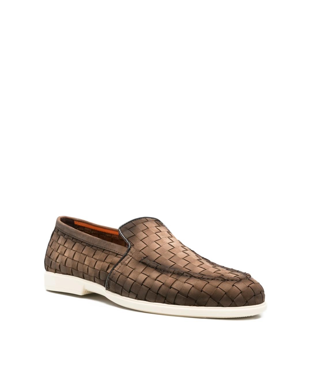 SANTONI Коричневые кожаные лоферы, фото 2