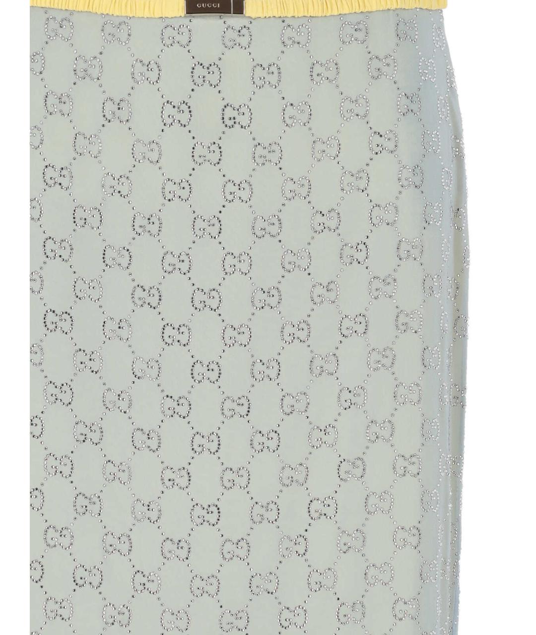 GUCCI Мульти шелковая юбка миди, фото 2