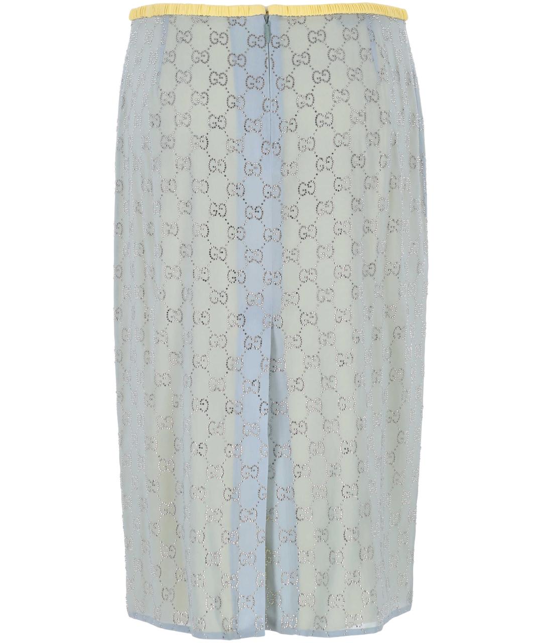 GUCCI Мульти шелковая юбка миди, фото 3