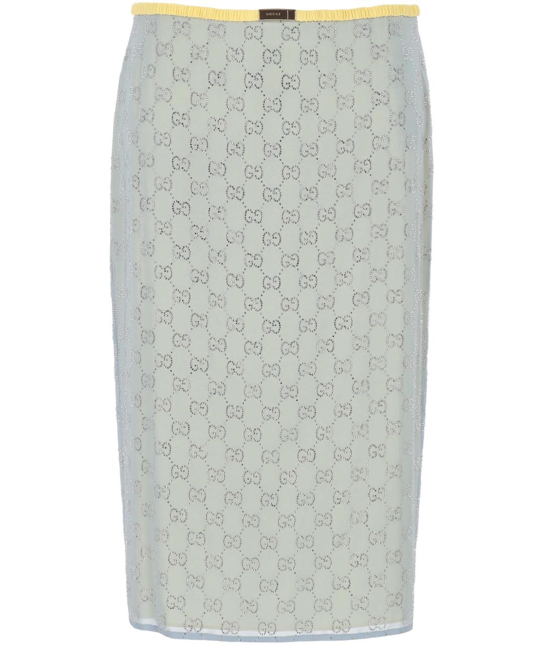 GUCCI Мульти шелковая юбка миди, фото 1