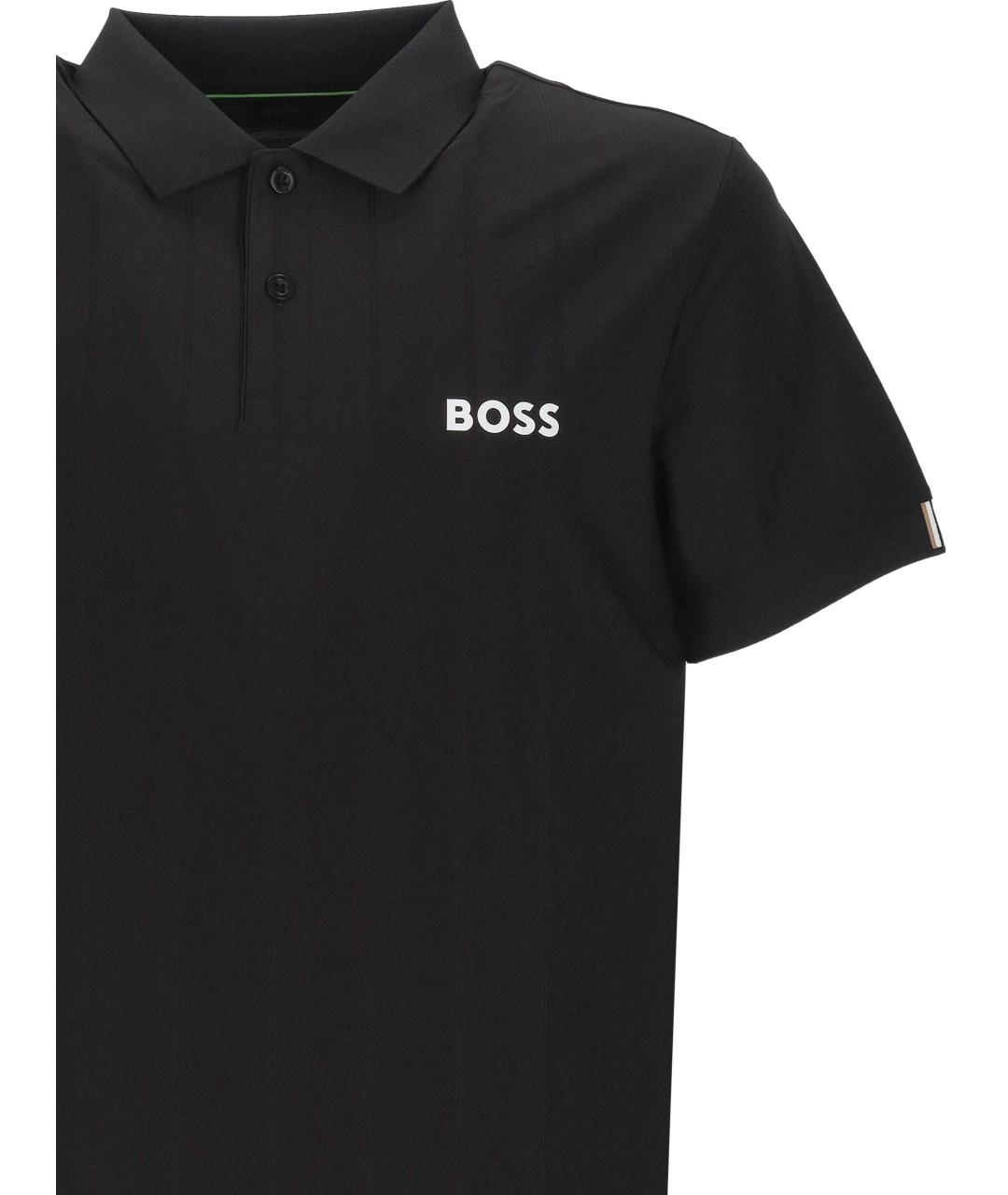 HUGO BOSS Черное поло с коротким рукавом, фото 2