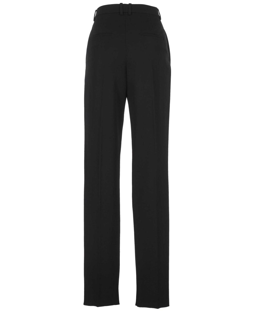 SAINT LAURENT Черные шерстяные прямые брюки, фото 3