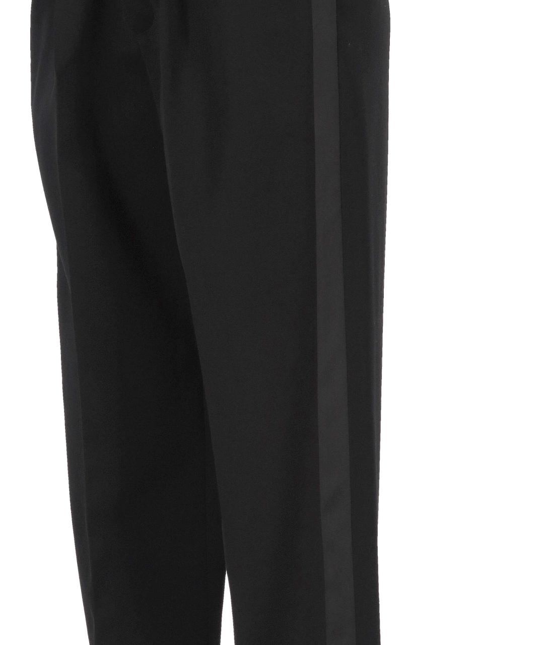 SAINT LAURENT Черные шерстяные прямые брюки, фото 2