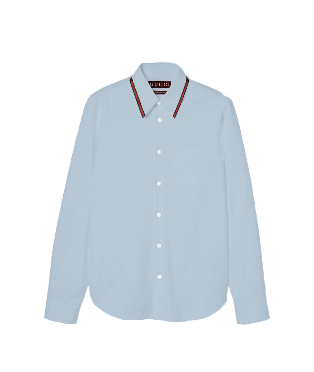 GUCCI Голубая хлопковая кэжуал рубашка, фото 1