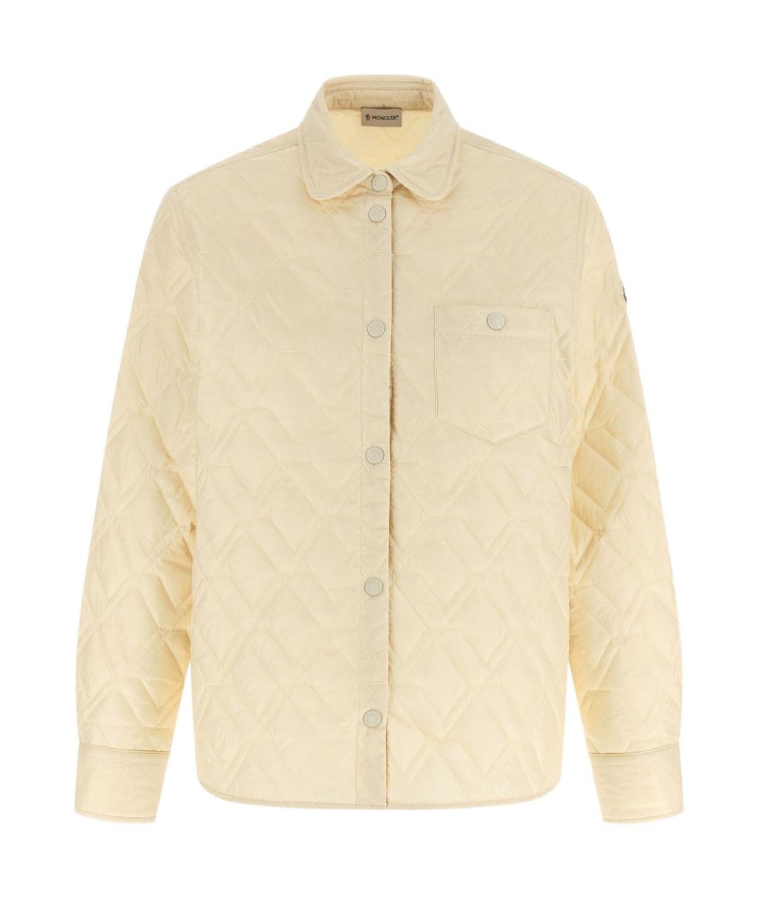 MONCLER Бежевая полиэстеровая куртка, фото 1