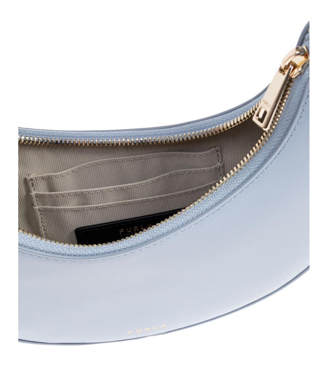 FURLA Голубая кожаная сумка через плечо, фото 4