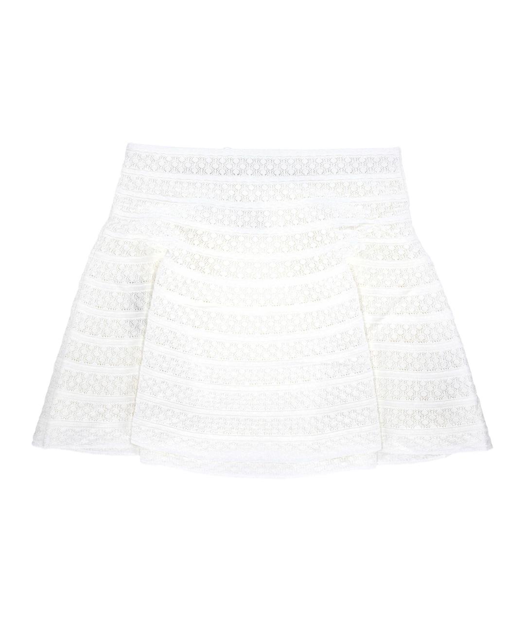SELF-PORTRAIT Белая вискозная юбка мини, фото 3