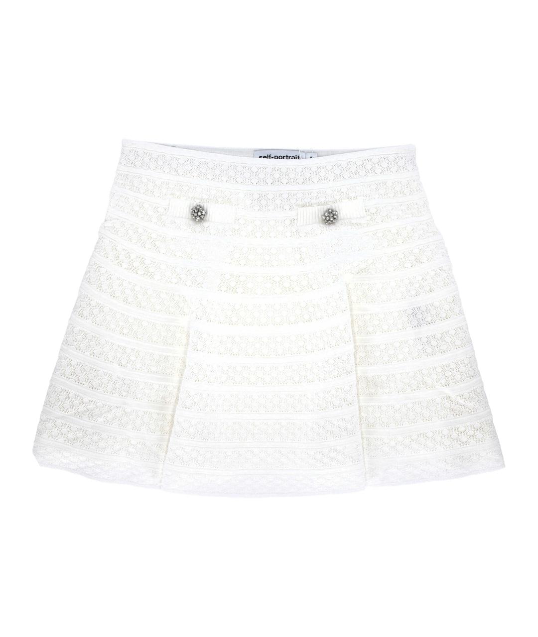 SELF-PORTRAIT Белая вискозная юбка мини, фото 1