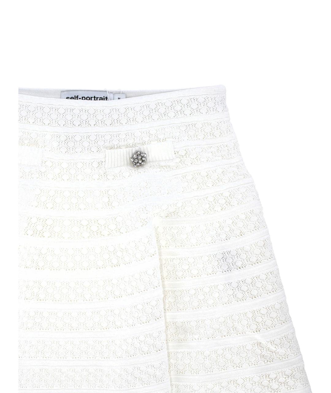 SELF-PORTRAIT Белая вискозная юбка мини, фото 2