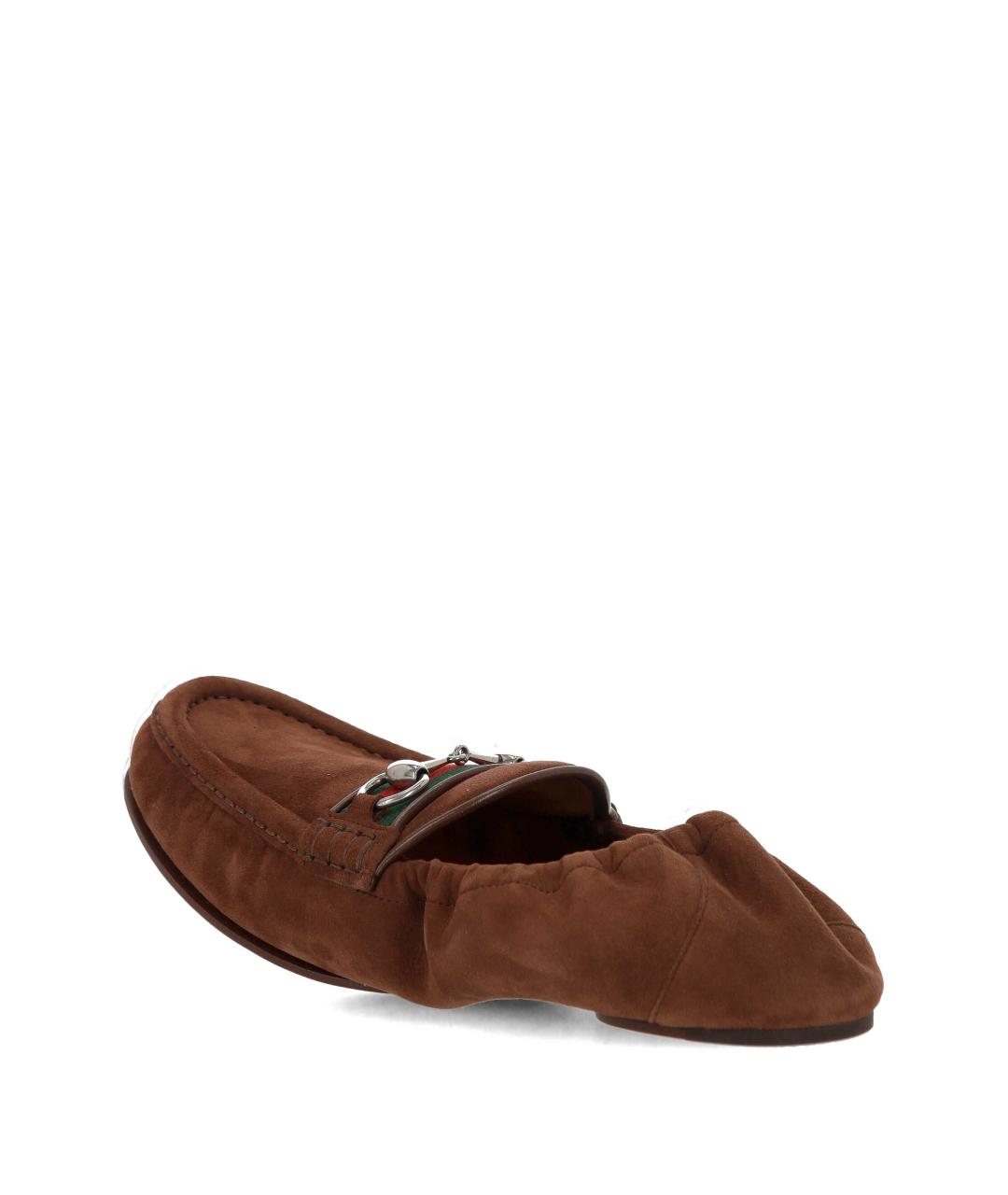 GUCCI Коричневые замшевые лоферы, фото 3