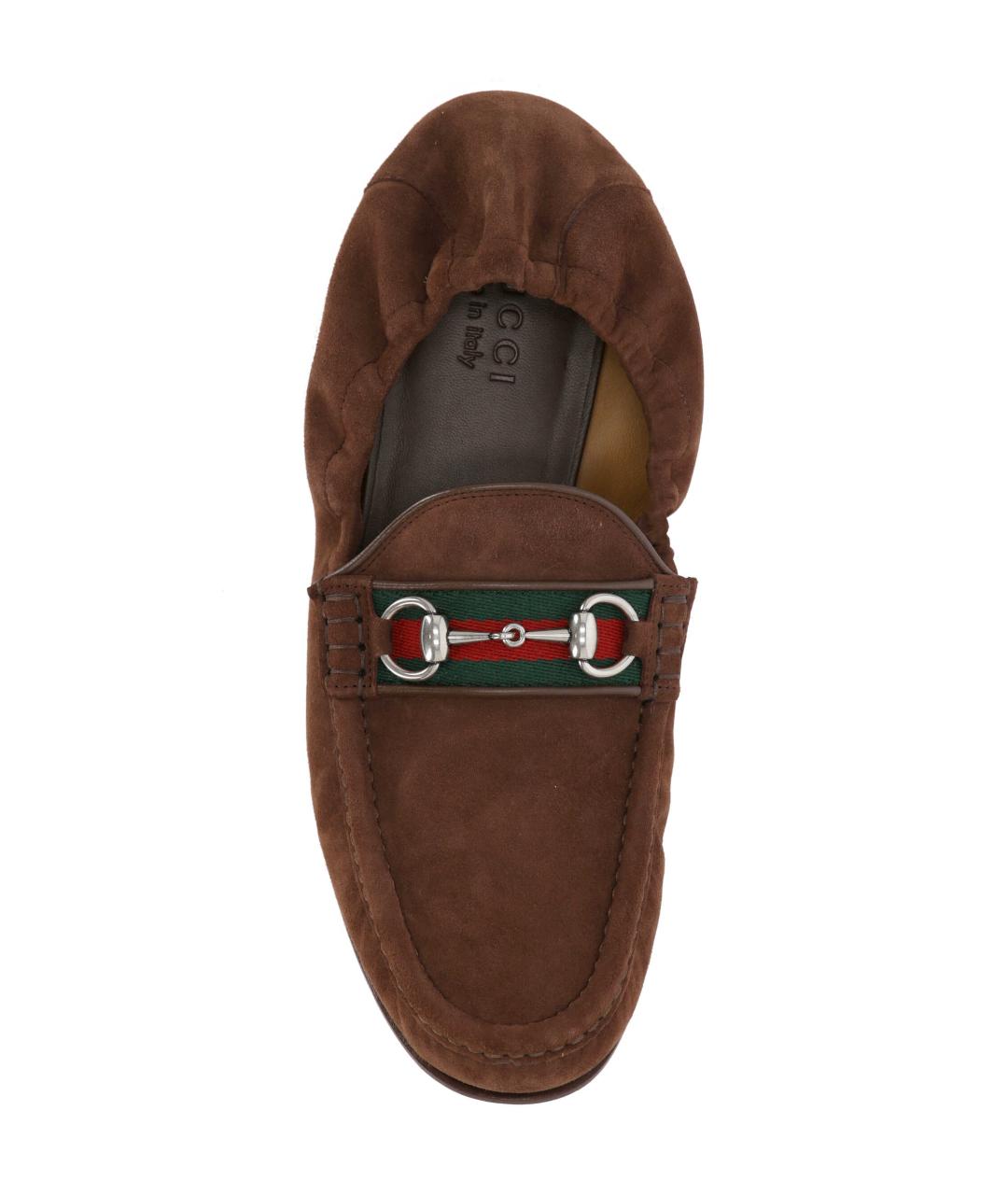 GUCCI Коричневые замшевые лоферы, фото 4