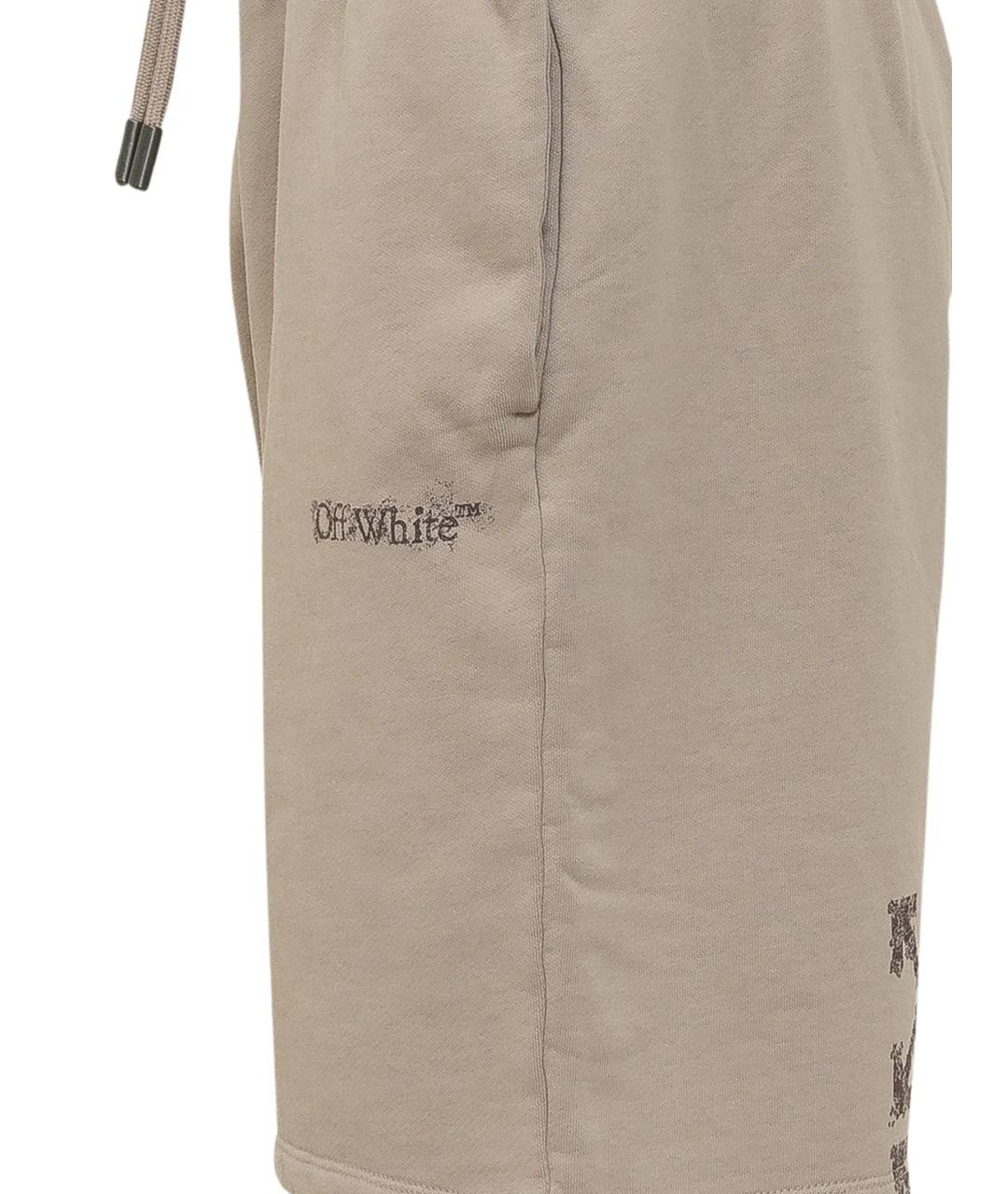 OFF-WHITE Бежевые хлопковые шорты, фото 2