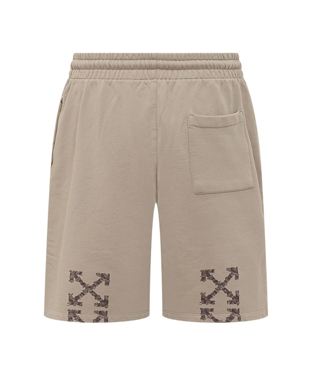 OFF-WHITE Бежевые хлопковые шорты, фото 3