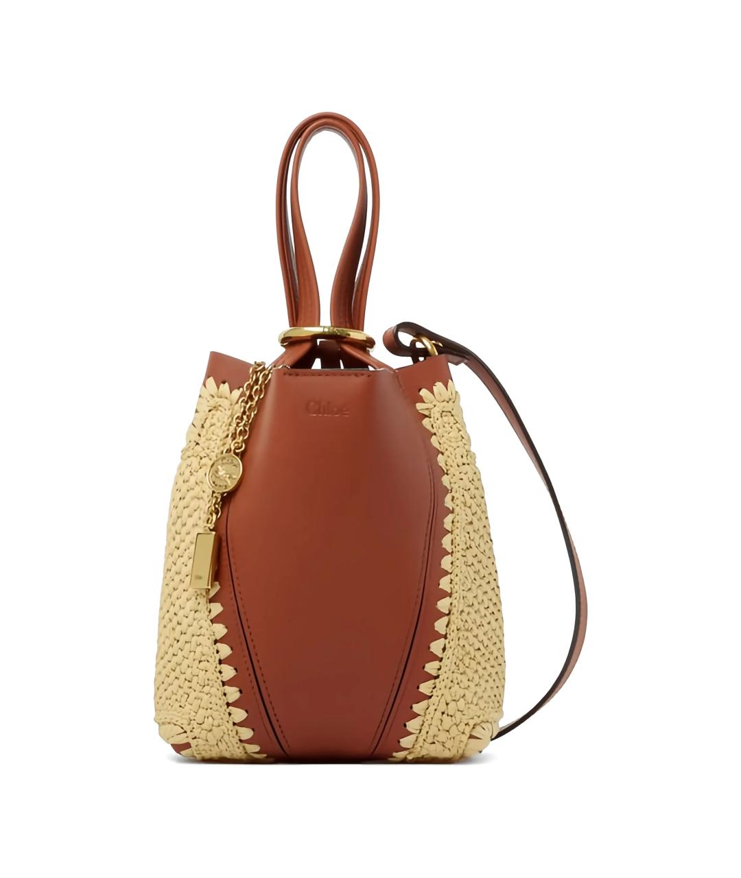 CHLOE Коричневая кожаная сумка через плечо, фото 2