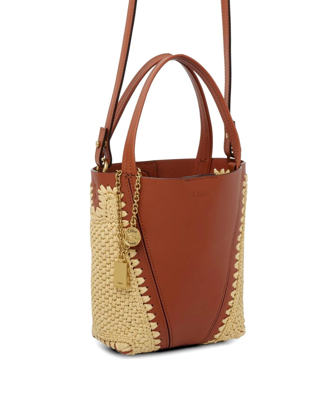 CHLOE Коричневая кожаная сумка через плечо, фото 4
