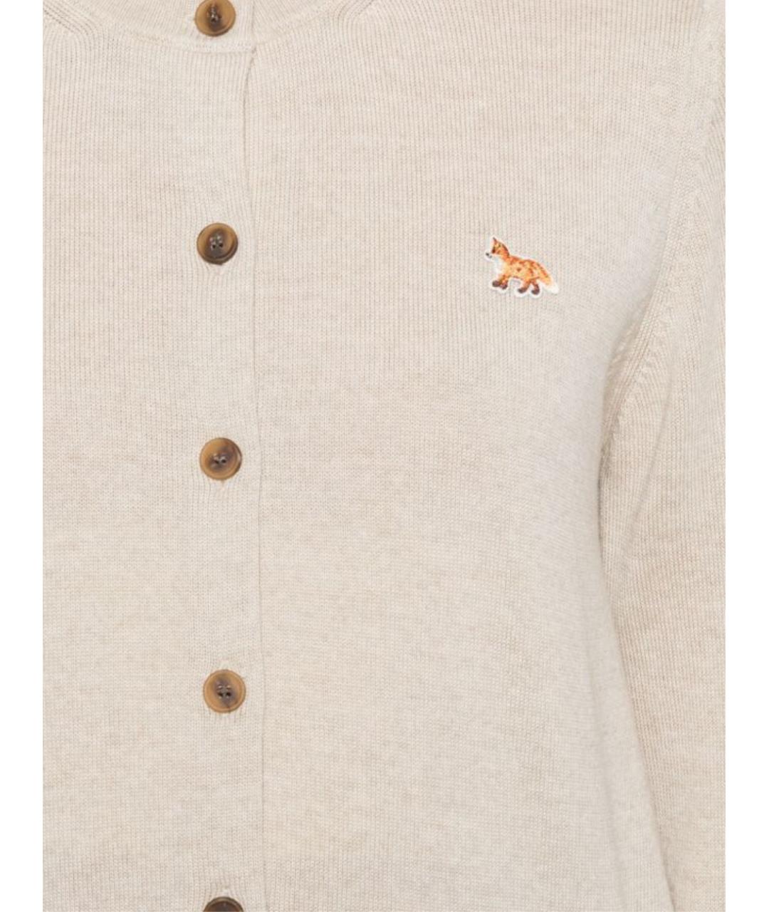 MAISON KITSUNE Бежевый шерстяной кардиган, фото 2