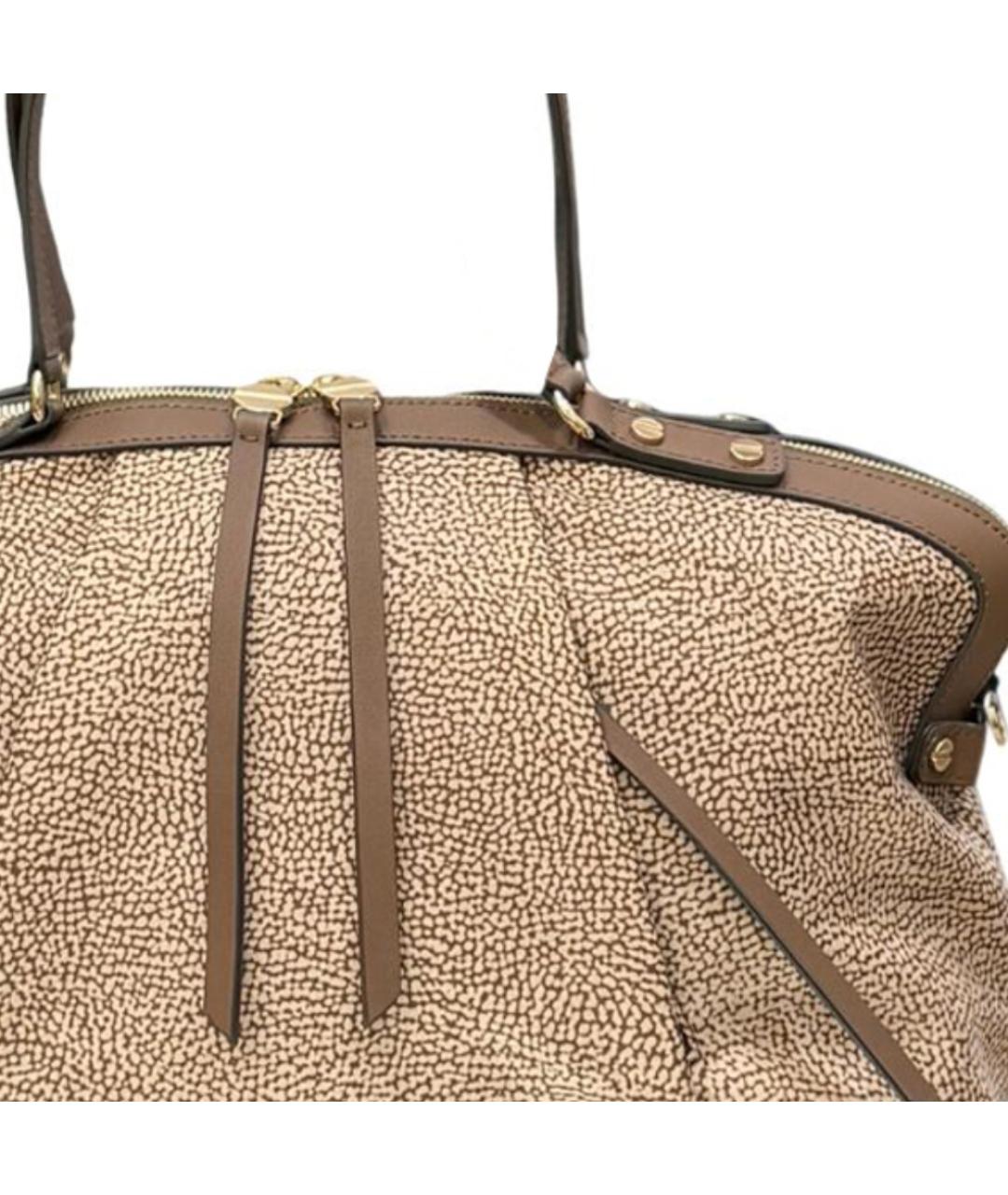 BORBONESE Бежевая сумка тоут из искусственной кожи, фото 2