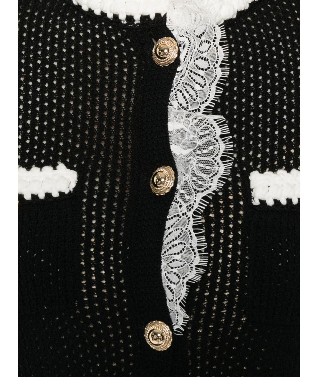 SELF-PORTRAIT Черное льняное повседневное платье, фото 2