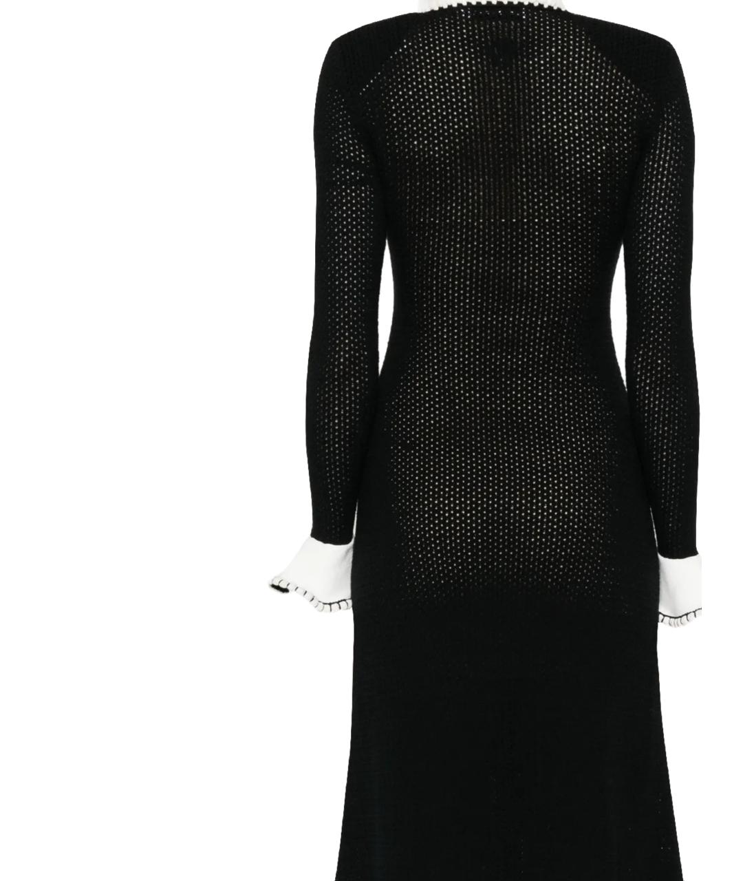 SELF-PORTRAIT Черное льняное повседневное платье, фото 3